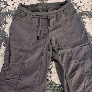 Women’s Gray Nylon Drawstring Active Pants
